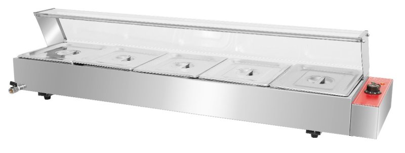 Commercial Bain Marie with Sneeze Guard MC-BM-5