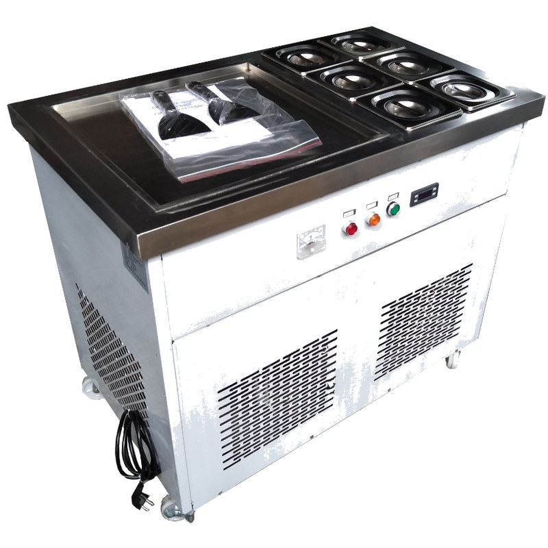 Double Round Pan Fried Ice Cream Roll Machine MC-FR05