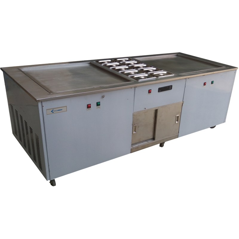 Double Round Pan Fried Ice Cream Roll Machine MC-FR06