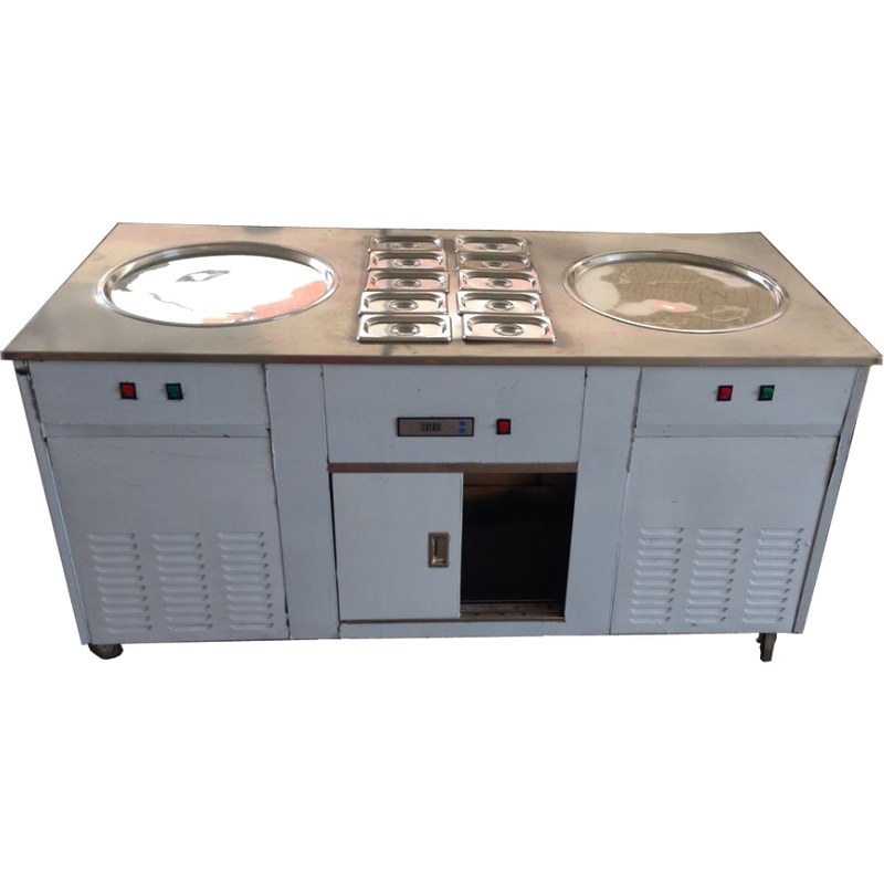 Double Square Pan Fried Ice Cream Roll Machine MC-FR07