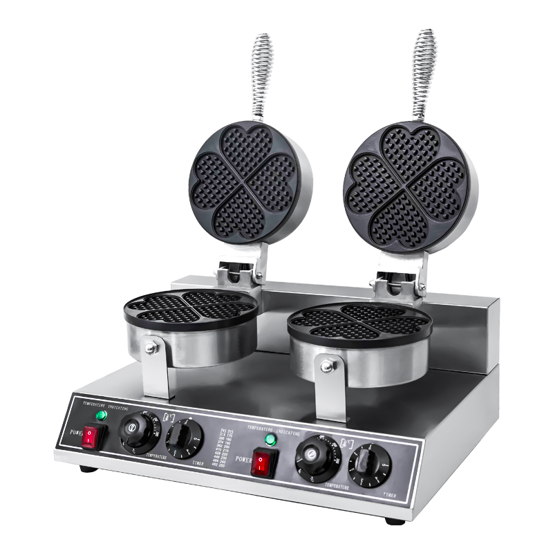 Commercial Double Heart Shaped Waffle Maker