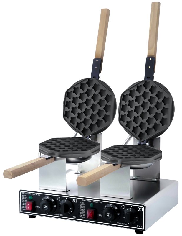 Commercial Digital Double‑Plate Belgian Waffle Maker wt Flower Shape
