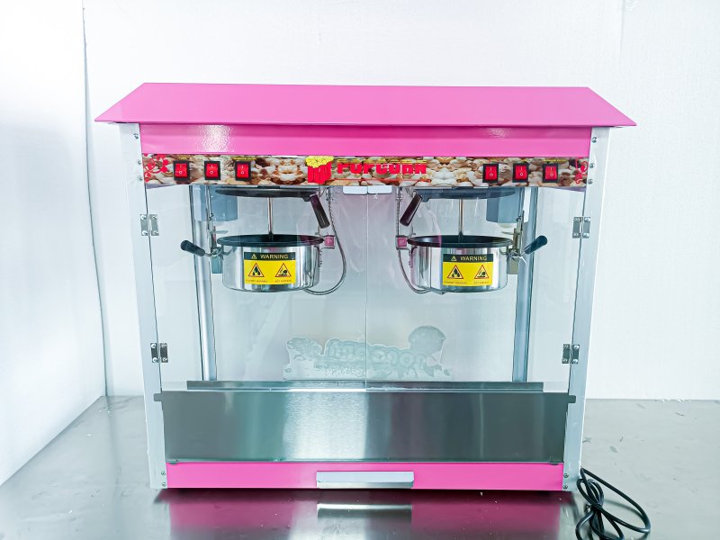 Commercial Pink Popcorn Machine With Warmer