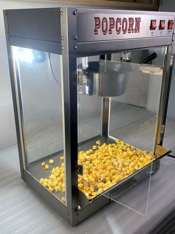 Commercial Flat Metallic Popcorn Machine