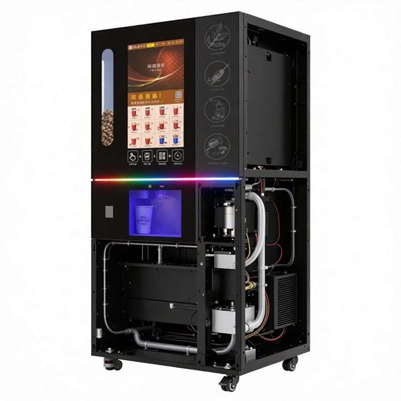 Freshly Ground Coffee Vending Machine (Freshly Ground + Instant + Syrup, Hot & Cold Version)