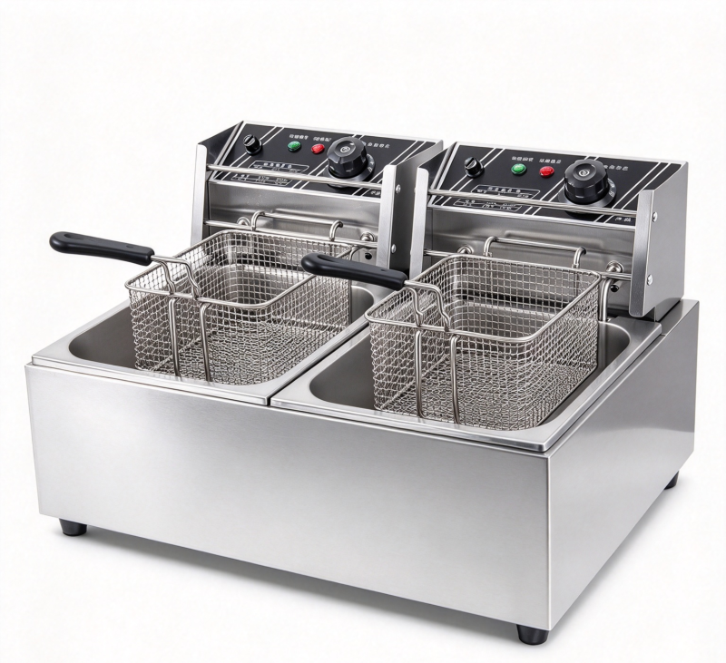 2‑Tank 2‑Basket Electric Deep Fryer