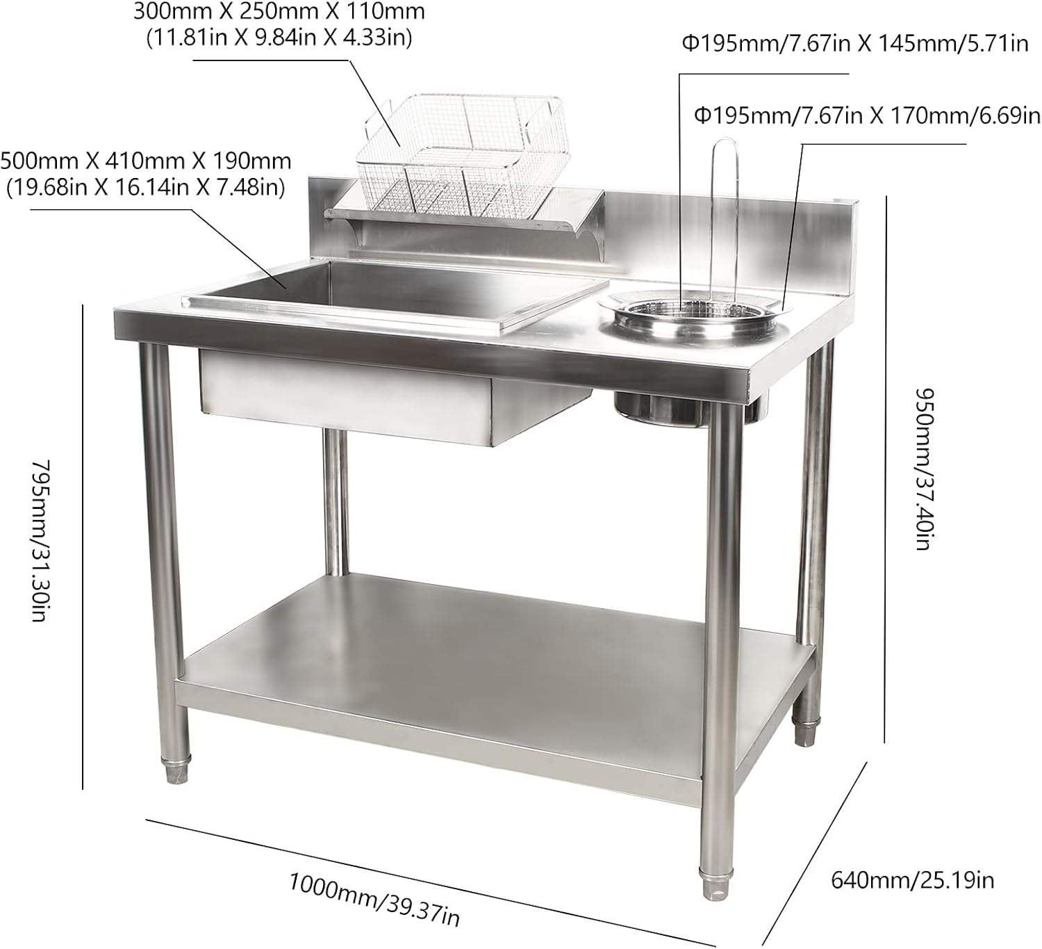 GF-1000 Commercial Breading Table Station
